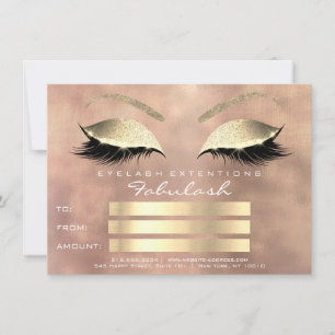 Lashes Pink Line Rose Gold Makeup Certificate Gift