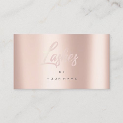 Lashes Pink Rose Gold Faux Typograph Makeup Business Card