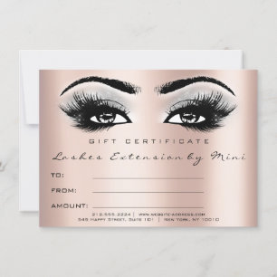 Lashes Pink Rose Gray Makeup Certificate Gift