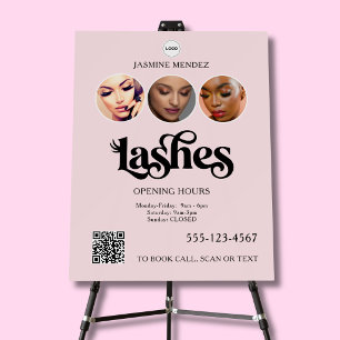 Lashes QR Code Photo Collage Salon Display Foam Board