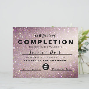 Lashes Rose Gold Dripping Glitter Award Course