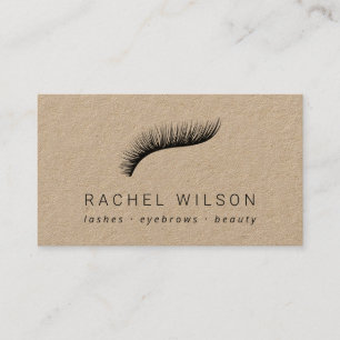 Lashes Rustic kraft makeup artist eyelash Business Card