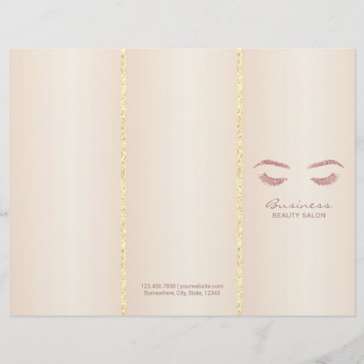 Lashes Salon Makeup Artist Ivory Pearl Tri-Fold (Front)