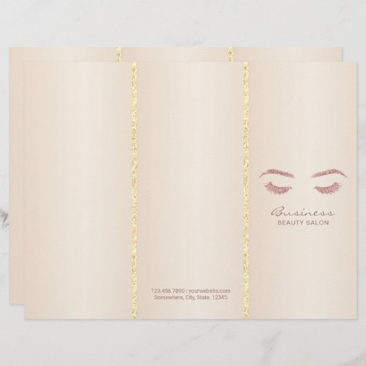 Lashes Salon Makeup Artist Ivory Pearl Tri-Fold (Front/Back)