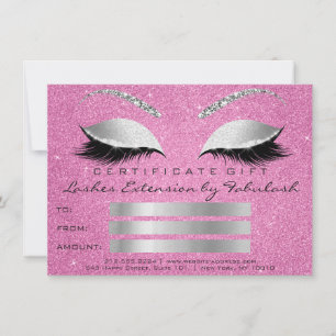 Lashes Silver Pink Makeup Artist Certificate Gift