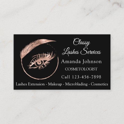 Lashes Studio Logo Custom Qr Code Black White Business Card