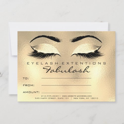 Lashes Studio Makeup Certificate Gift Brown Waxing