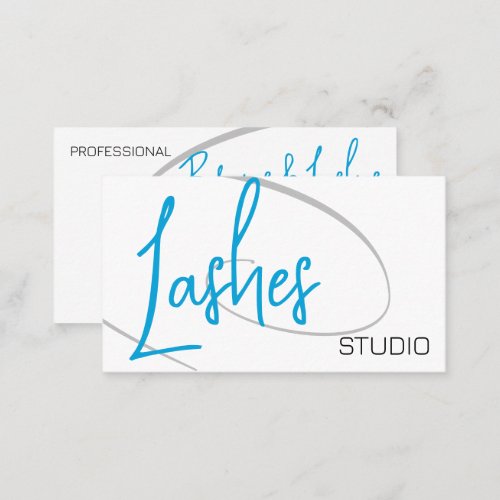 Lashes Studio Modern Classy Professional Blue Business Card
