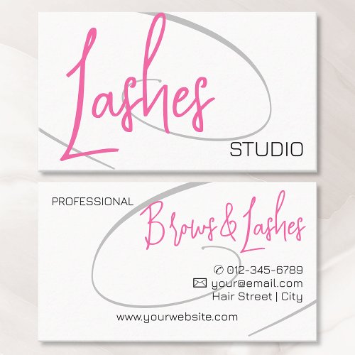 Lashes Studio Modern Classy Professional Pink Business Card