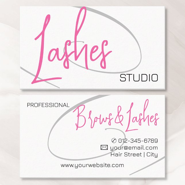 Lashes Studio Modern Classy Professional Pink Business Card (Creator Uploaded)