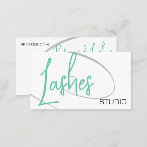 Lashes Studio Modern Classy Professional Teal Business Card