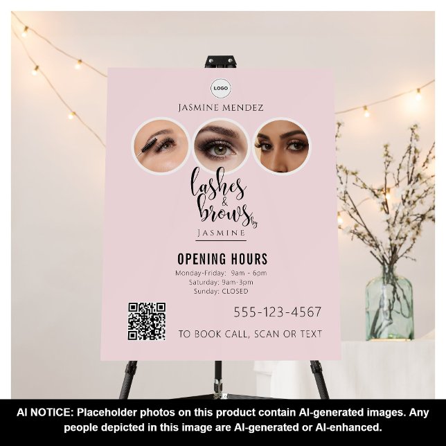 Lashes Studio QR Code Photo Collage Salon Display Foam Board (Creator Uploaded)
