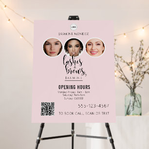Lashes Studio QR Code Photo Collage Salon Display Foam Board