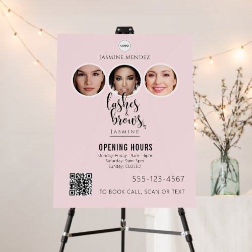 Lashes Studio QR Code Photo Collage Salon Display Foam Board
