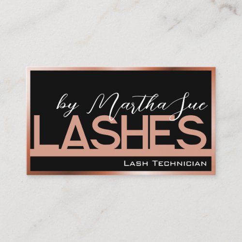 Lashes Template Black Peach Pink Ombre Beauty  Business Card