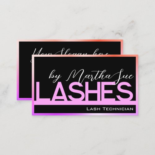 Lashes Template Black Purple Pink Ombre Beauty  Business Card