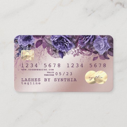 Lashes trendy Floral Credit Card watercolor