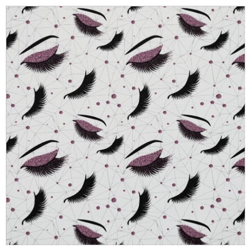 Lashes with burgundy glitter pattern fabric