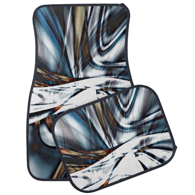 Lashing of rustic and flashy clippings and strokes car floor mat (Set)