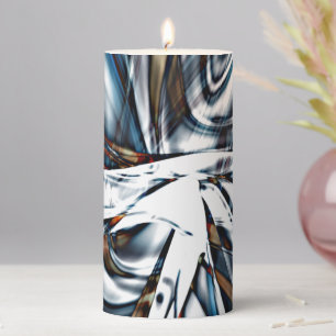 Lashing of rustic and flashy clippings and strokes pillar candle