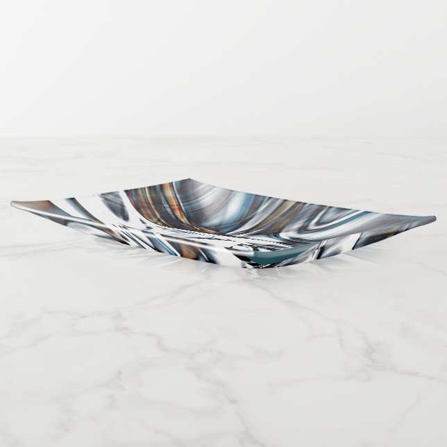 Lashing of rustic and flashy clippings and strokes trinket tray (Angled)