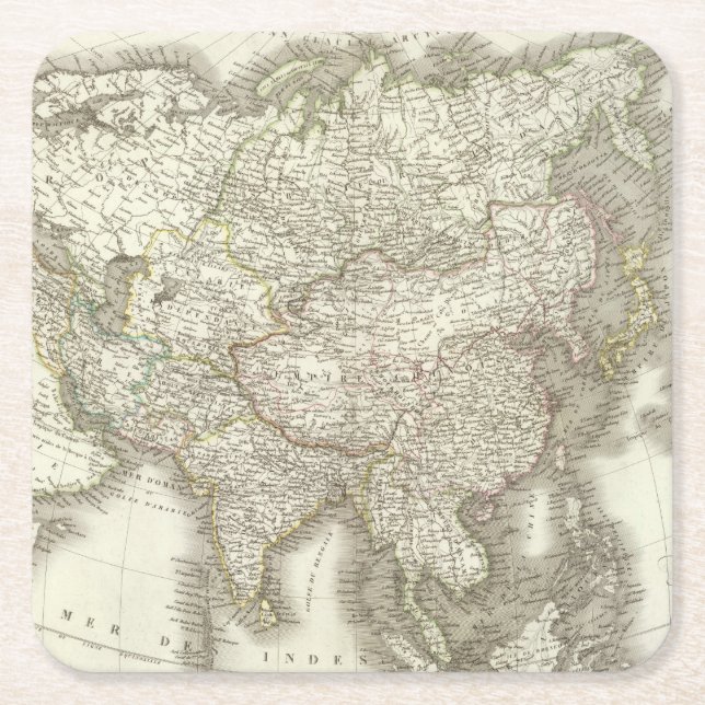 L'Asie - Asia Square Paper Coaster (Front)