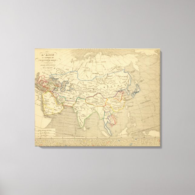 L'Asie, l'an 1220 ap JC Canvas Print (Front)
