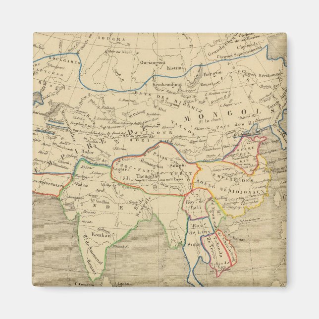 L'Asie, l'an 1220 ap JC Magnet (Front)