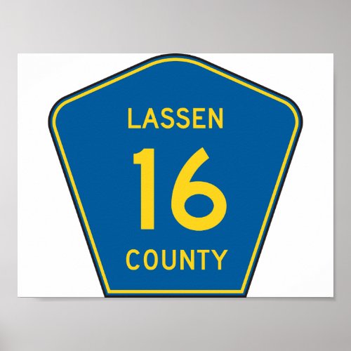 Lassen County Road Sign Poster