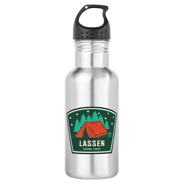 Lassen National Forest Camping Stainless Steel Water Bottle (Front)