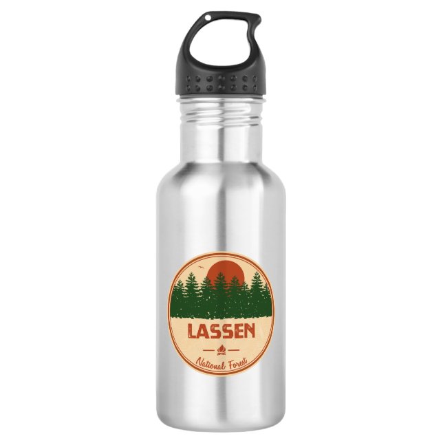 Lassen National Forest Stainless Steel Water Bottle (Front)