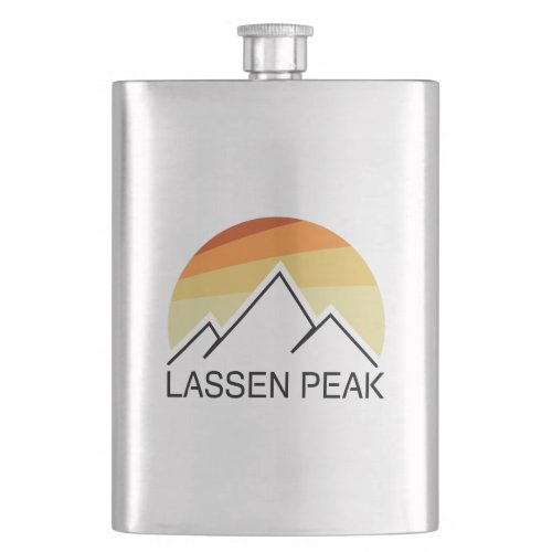 Lassen Peak California Retro Flask