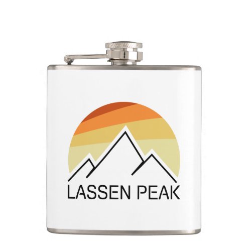Lassen Peak California Retro Flask
