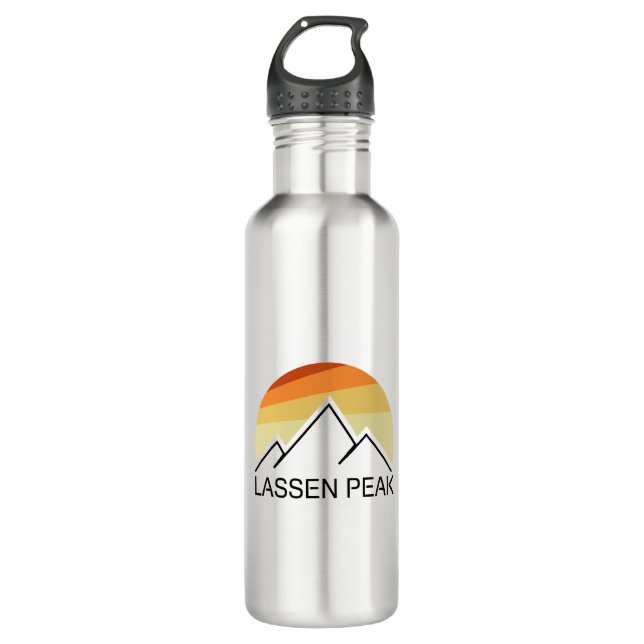 Lassen Peak California Retro Stainless Steel Water Bottle (Front)