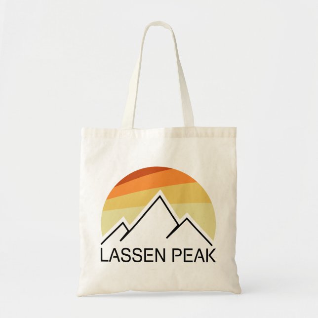 Lassen Peak California Retro Tote Bag (Front)