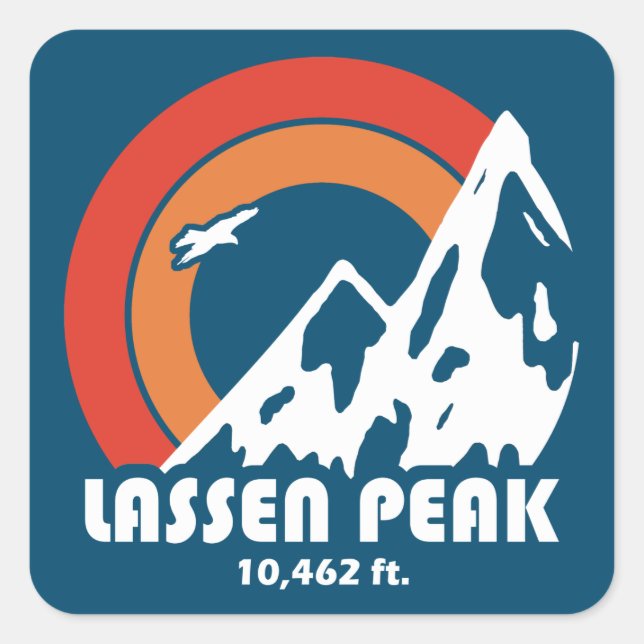 Lassen Peak California Sun Eagle Square Sticker (Front)