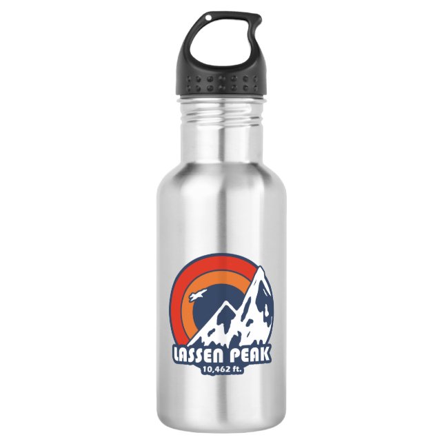 Lassen Peak California Sun Eagle Stainless Steel Water Bottle (Front)