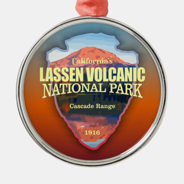 Lassen Volcanic (arrowhead) Metal Ornament (Front)