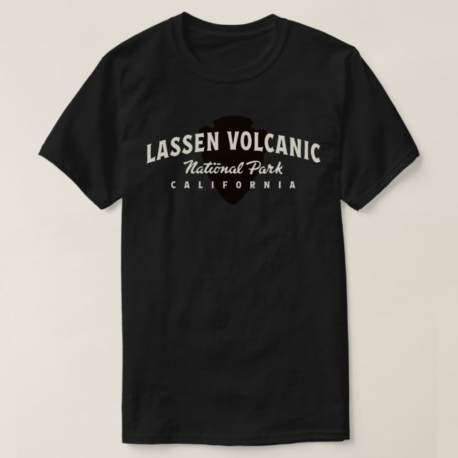 Lassen Volcanic National Park Arched Text Tan T-Shirt (Design Front)