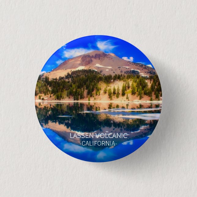 Lassen Volcanic National Park California bucket Button (Front)