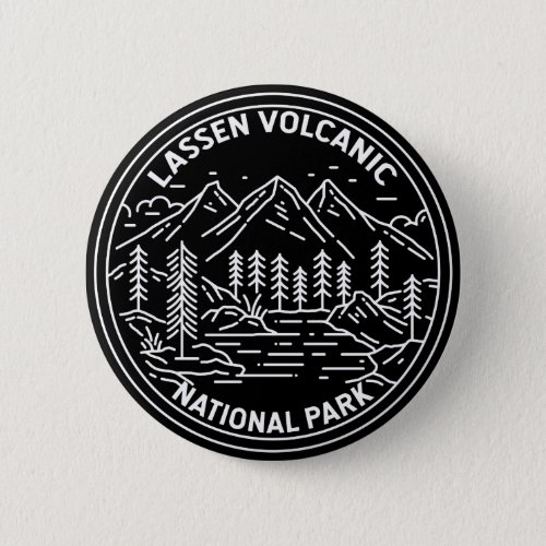 Lassen Volcanic National Park California Monoline Button