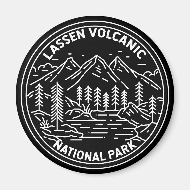 Lassen Volcanic National Park California Monoline Magnet (Front)
