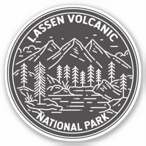 Lassen Volcanic National Park California Monoline Sticker