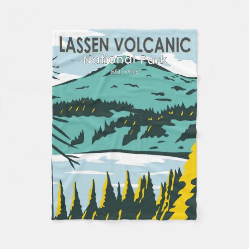 Lassen Volcanic National Park California Vintage Fleece Blanket