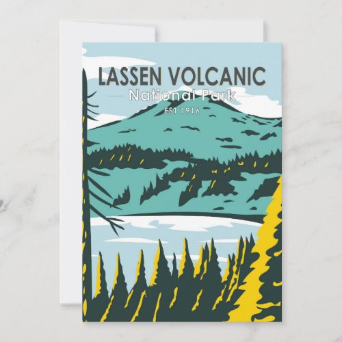 Lassen Volcanic National Park California Vintage  Holiday Card