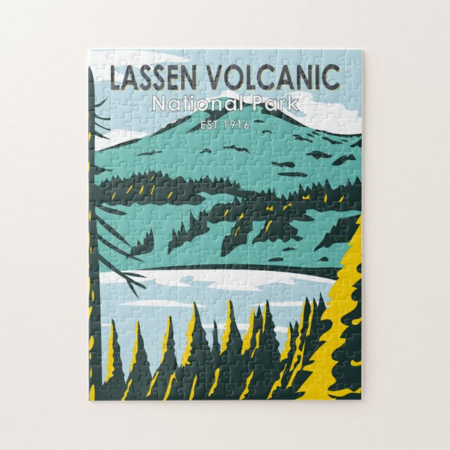 Lassen Volcanic National Park California Vintage  Jigsaw Puzzle (Vertical)