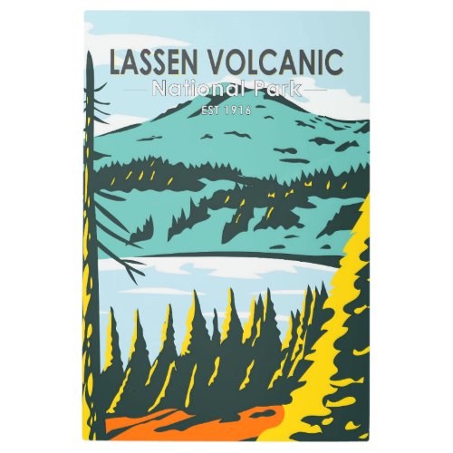 Lassen Volcanic National Park California Vintage Metal Print