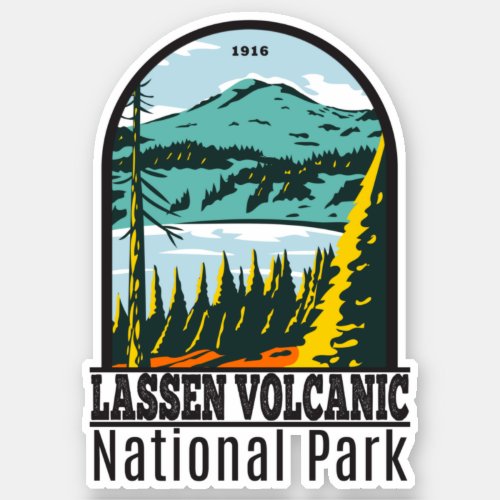 Lassen Volcanic National Park California Vintage Sticker