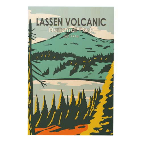Lassen Volcanic National Park California Vintage  Wood Wall Art
