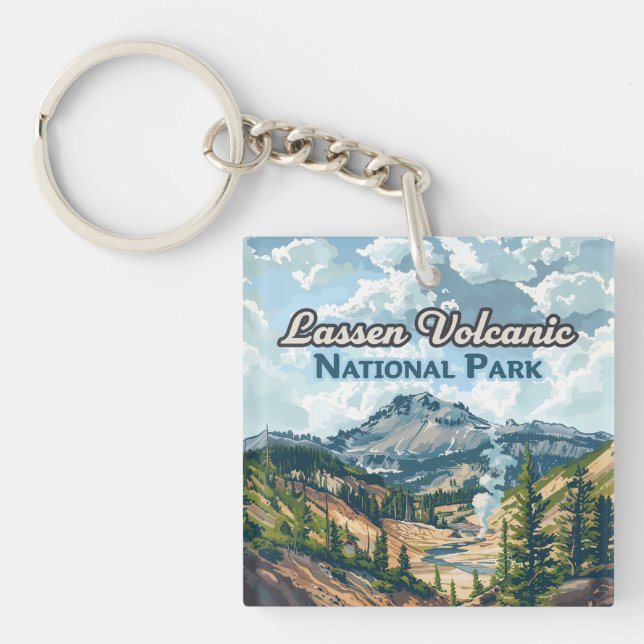 Lassen Volcanic National Park California Volcano Keychain (Front)